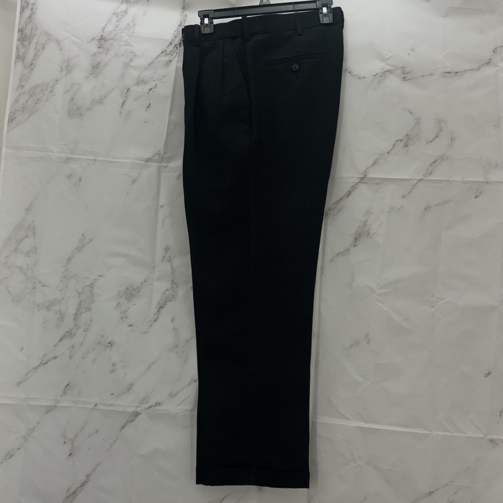 SAVANE Men’s Dress Slacks Pants aNonIron Pleated Black comfort waist 32w 30L - Picture 7 of 7